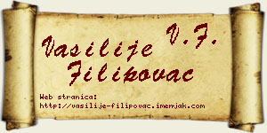 Vasilije Filipovac vizit kartica